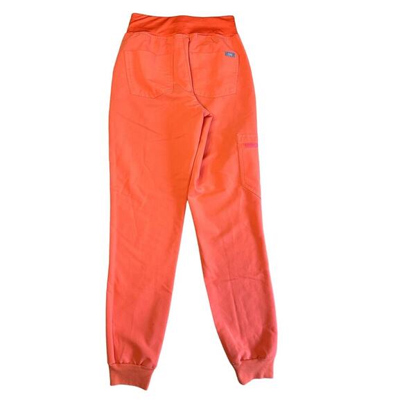 High Waisted Zamora Jogger Scrub Pants Sunset Orange - Picture 3 of 6